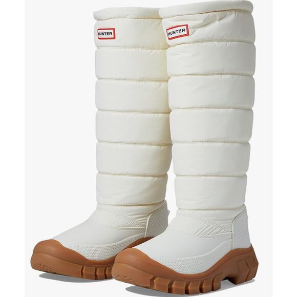 NEW HUNTER Intrepid Tall Rain Boots White Willow Gum Size 8 ($179) - Picture 1 of 8